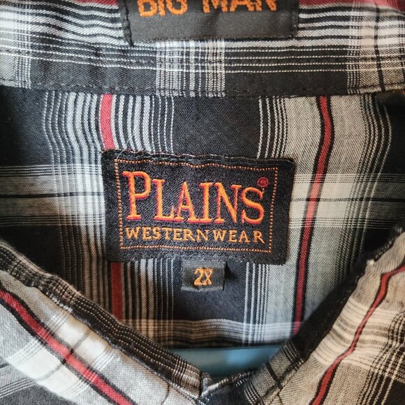 2x VTG Ely Plains BIG MAN Plaid Pearl Snap Short Sleeve Western Shirt Size 2X - Picture 15 of 16